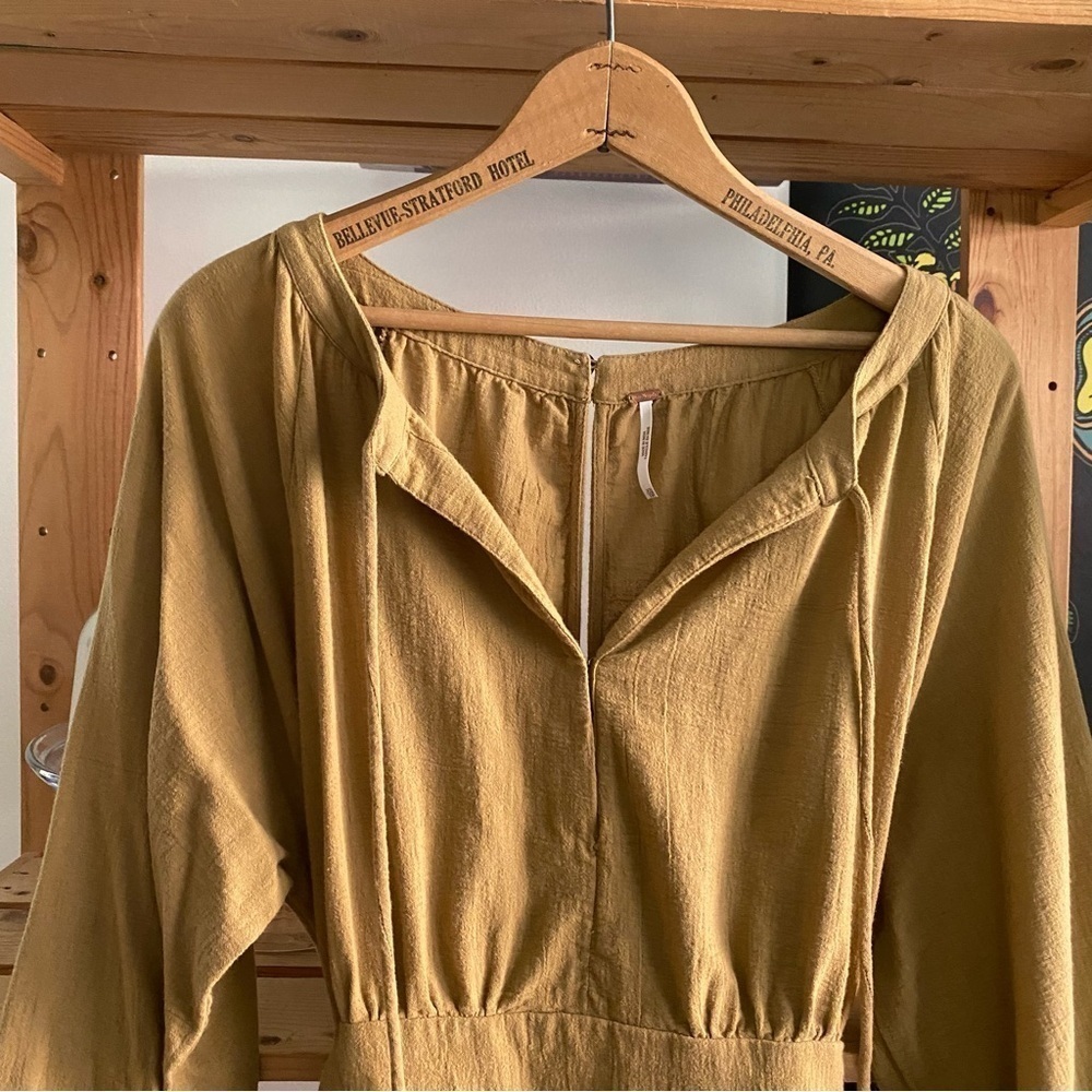 Free People Mustard Yellow The Only One Mini Dress XS - Picture 7 of 16